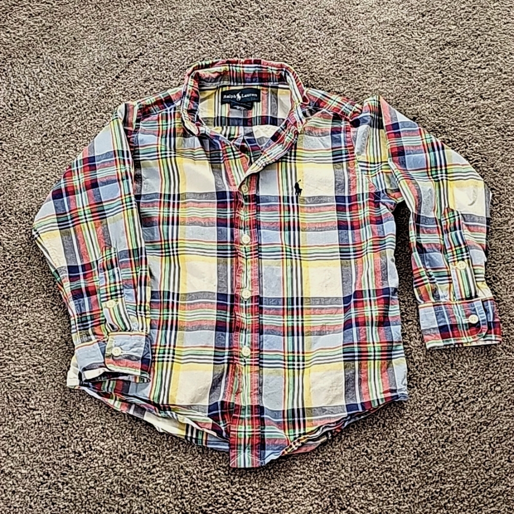 Ralph Lauren Plaid Button Up Shirt sz 4T
